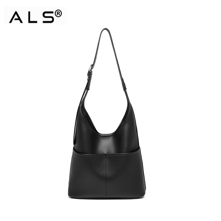Bolso de hombro de PU, bolso de compras de color sólido, bolso cruzado de gran capacidad para niñas, bolso de moda para mujeres