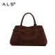 Suede large capacity handbag