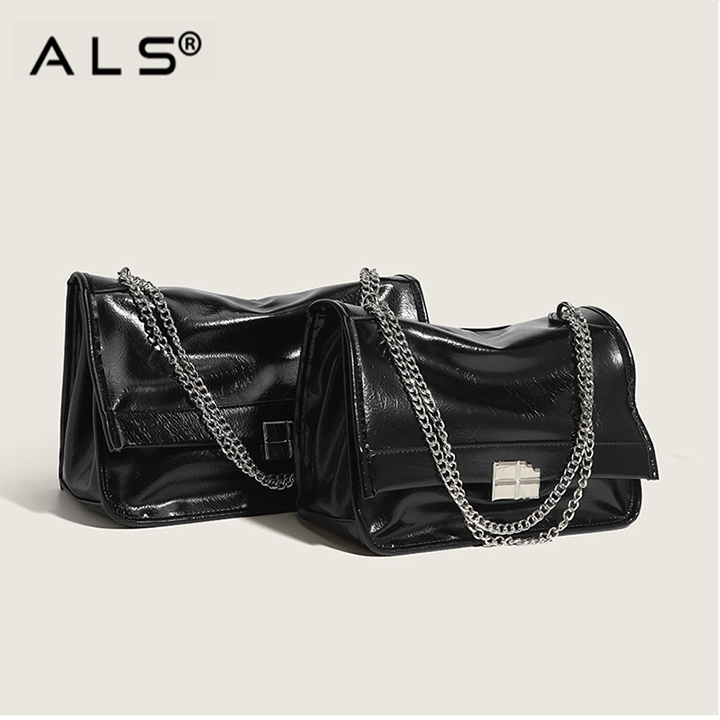 Bright chain shoulder bag