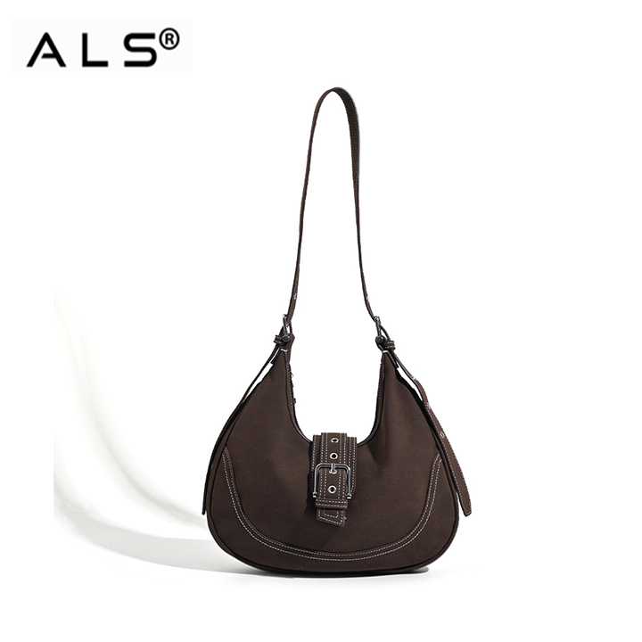 Suede crossbody saddle bag