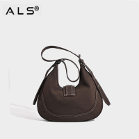 Suede crossbody saddle bag