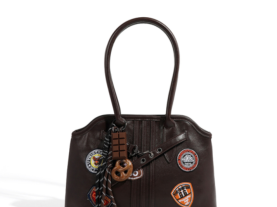 자수 가죽 숄더백