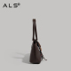Embroidered leather shoulder bag