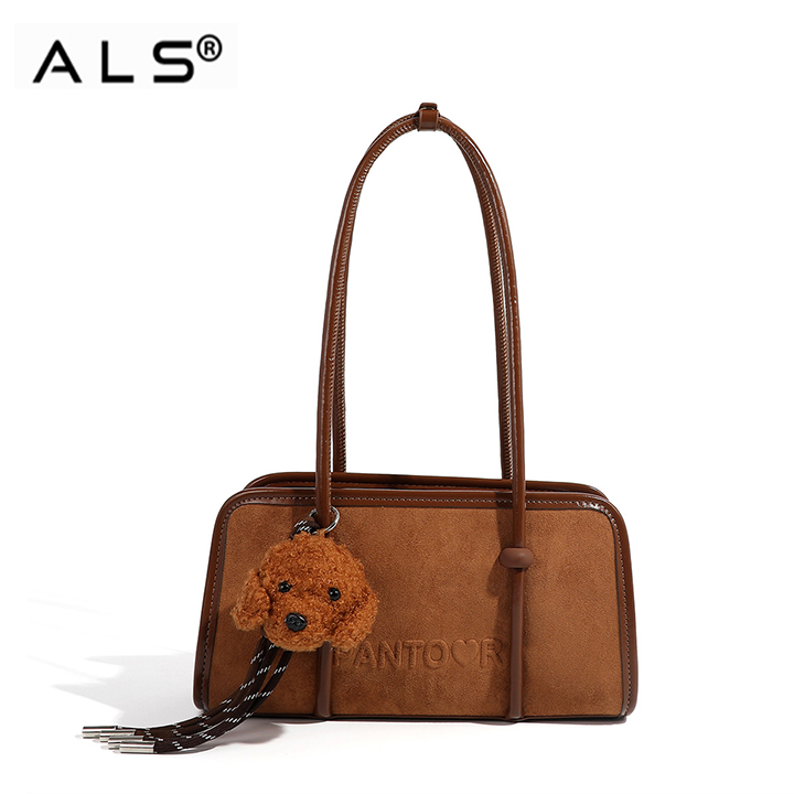 Bolso bowling de piel de ante