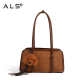 Suede bowling leather bag