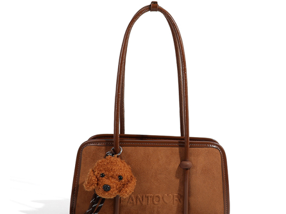 Suede bowling leather bag