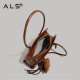 Suede bowling leather bag