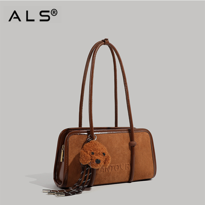 Bolso bowling de piel de ante