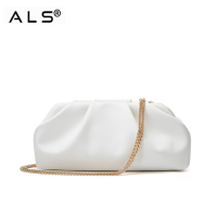 Metal smooth leather shoulder purse