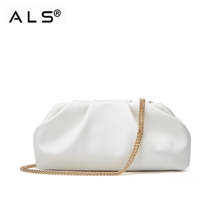 Metal smooth leather shoulder purse