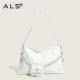 Metal Leather shoulder bag with chain small wallet
