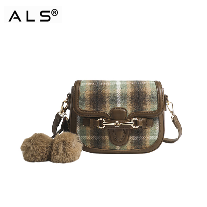 Bolsos cruzados a cuadros para mujer, bolso de hombro vintage de lujo