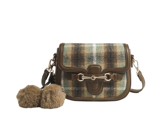 Plaid Crossbody Bags For Women Luxury Vintage Shoulder Bag