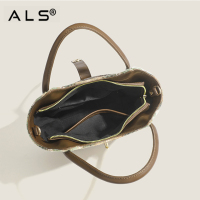 Шерстяная сумка через плечо осенне-зимняя женская переносная сумка-тоут в клетку