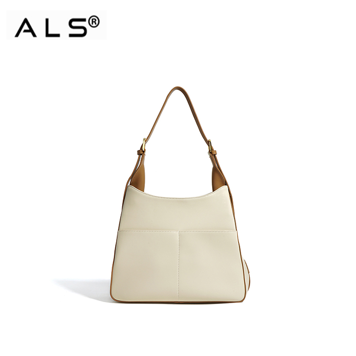 Elegante bolso hobo de piel beige