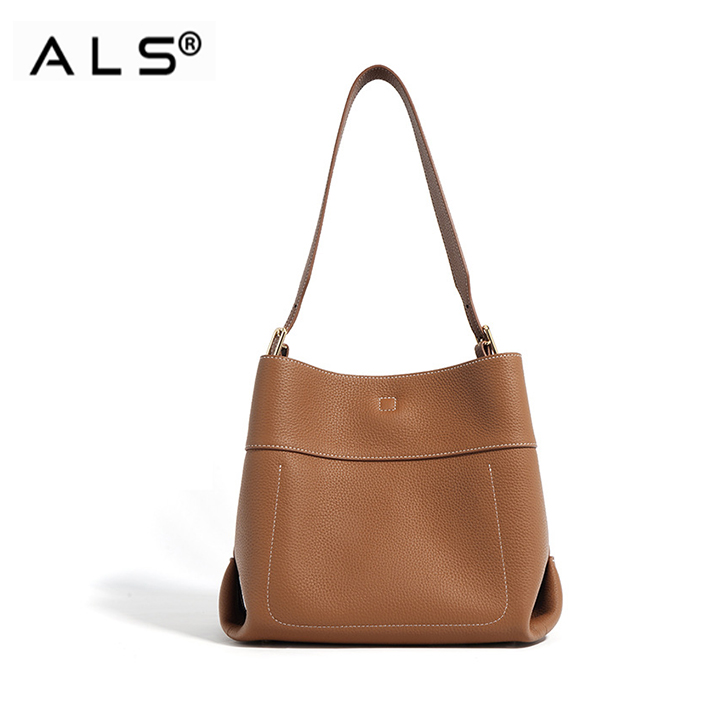 Bolso Hobo de piel marrón con correa ajustable