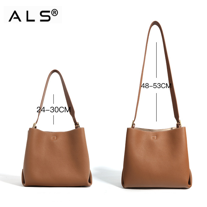 Bolso Hobo de piel marrón con correa ajustable