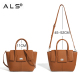 Sac fourre-tout chic en cuir marron avec bandoulière amovible
