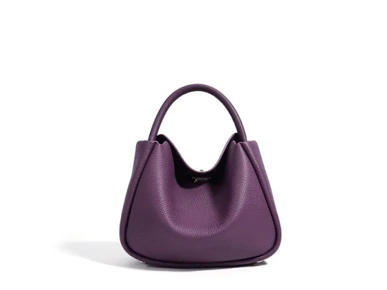 Versatile Leather Handbag with Adjustable Strap and Detachable Inner Pouch