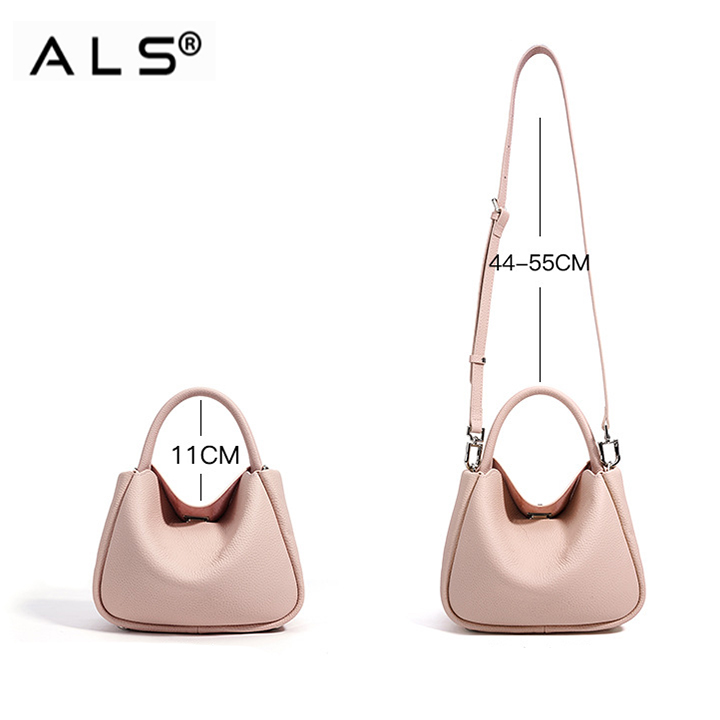 Bolso de mano de piel versátil con correa ajustable y bolsa interior desmontable