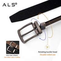 Reversible Leather Belt with Metal Buckle