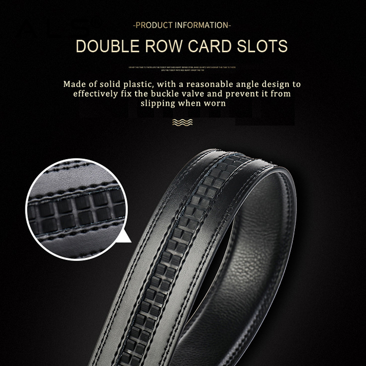 Cinturón de cuero negro con hebilla automática