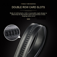 Black Leather Belt with Automatic Buckle