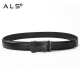 Cinturón elegante de cuero negro con hebilla automática contemporánea