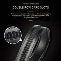 Sleek Black Leather Belt with Contemporary Automatic Buckle