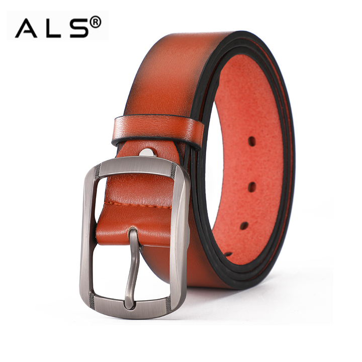 Stylish Leather Belt with Metal Buckle