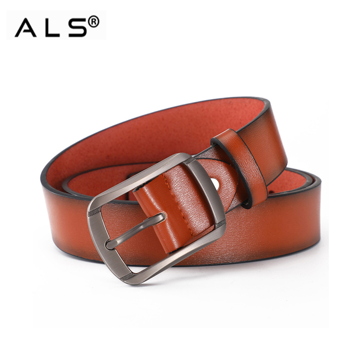 Stylish Leather Belt with Metal Buckle