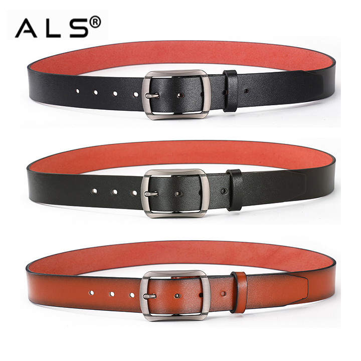 Stylish Leather Belt with Metal Buckle