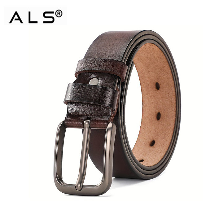 Timeless Black Leather Belt with Metal Buckle