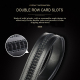 Cinto elegante de couro preto com fivela automática de metal moderna