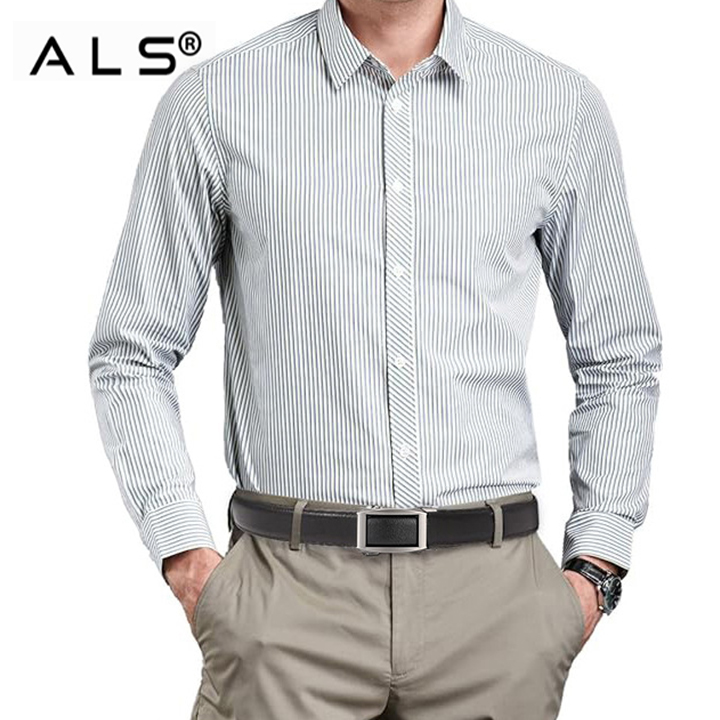 Elegant Black Leather Belt with Modern Metal Automatic Buckle