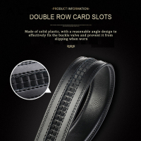 Sophisticated Black Leather Belt with Stylish Metal Automatic Buckle