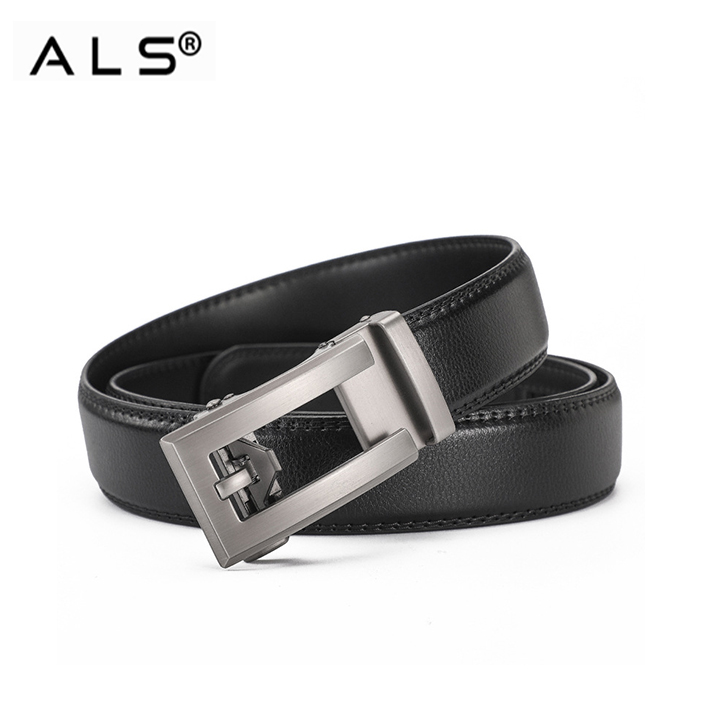 Premium Leather Belt with an Exquisite Metal Automatic Buckle