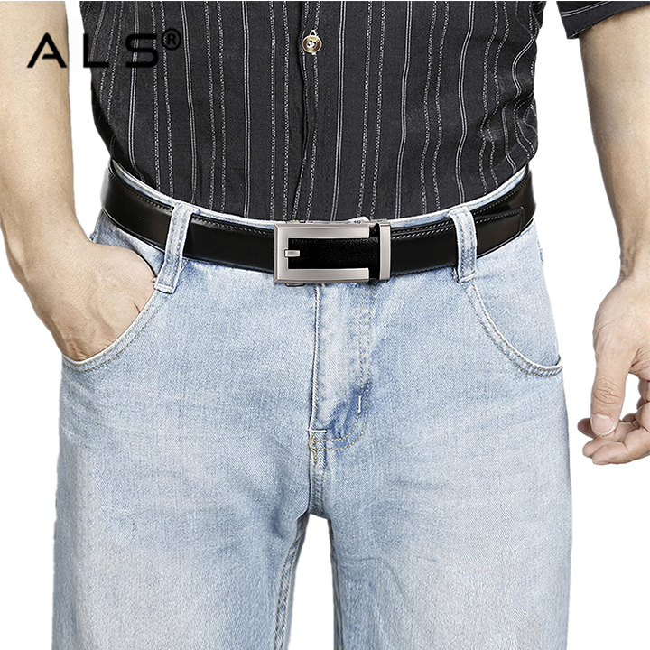 Premium Leather Belt with an Exquisite Metal Automatic Buckle