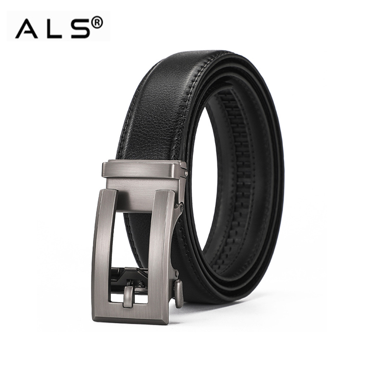 Premium Leather Belt with an Exquisite Metal Automatic Buckle