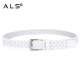Braided Leather Belt with Metallic Buckle