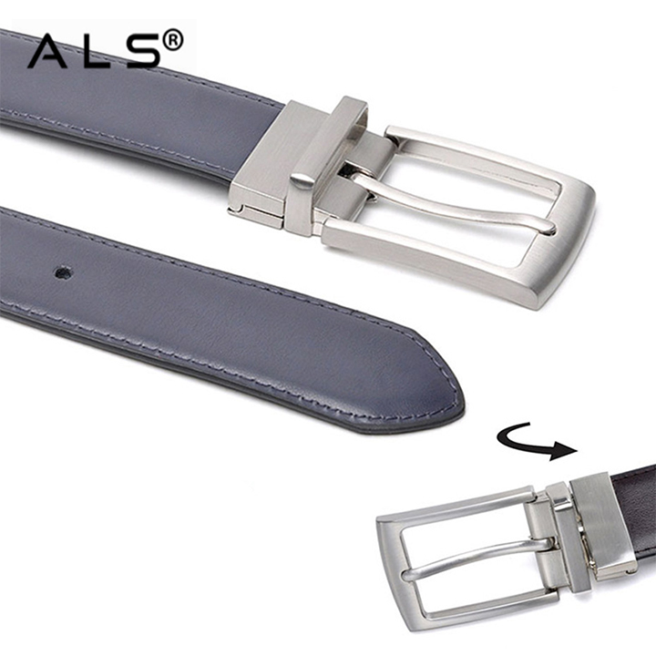 Cinturón reversible de piel bicolor: estilo y versatilidad combinados