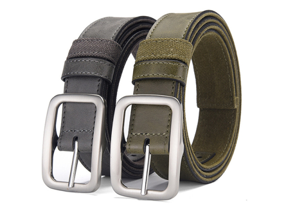 Trendy Reversible Belt: Switch between Leather and Canvas Effortlessly