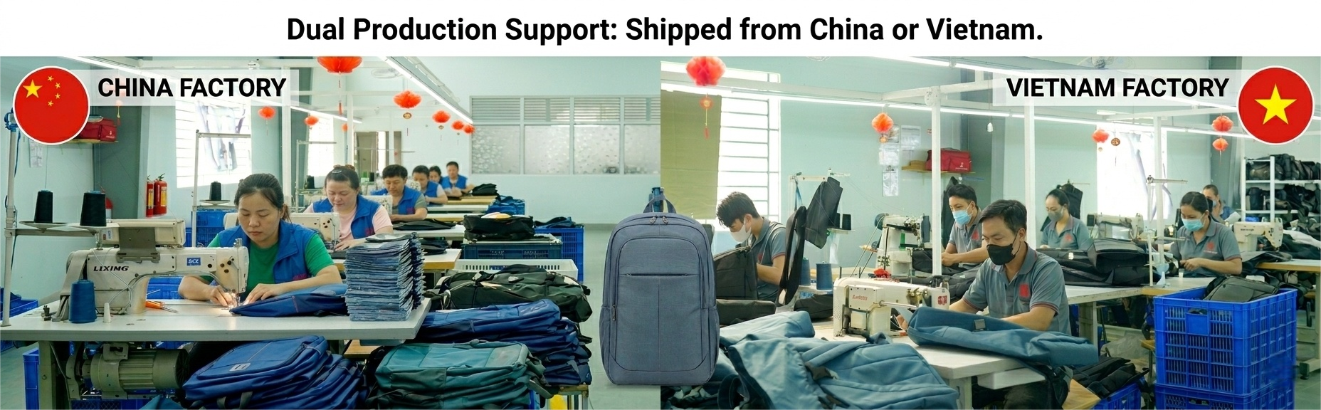 Dual Production Support: Shipped from China or Vietnam.