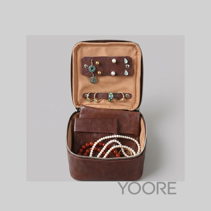 Organizador de joyas de cuero - Estuche personalizable ideal para viajes