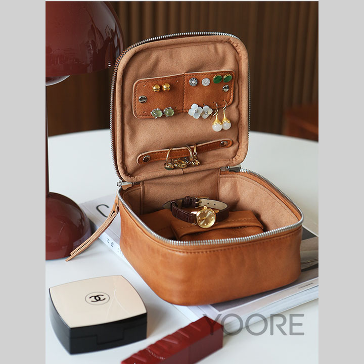 Organizador de joyas de cuero - Estuche personalizable ideal para viajes