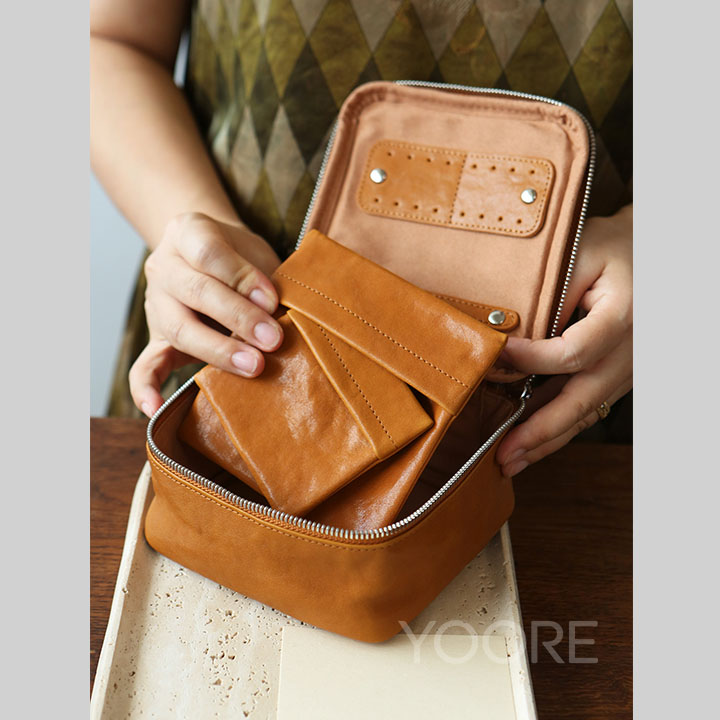 Organizador de joyas de cuero - Estuche personalizable ideal para viajes
