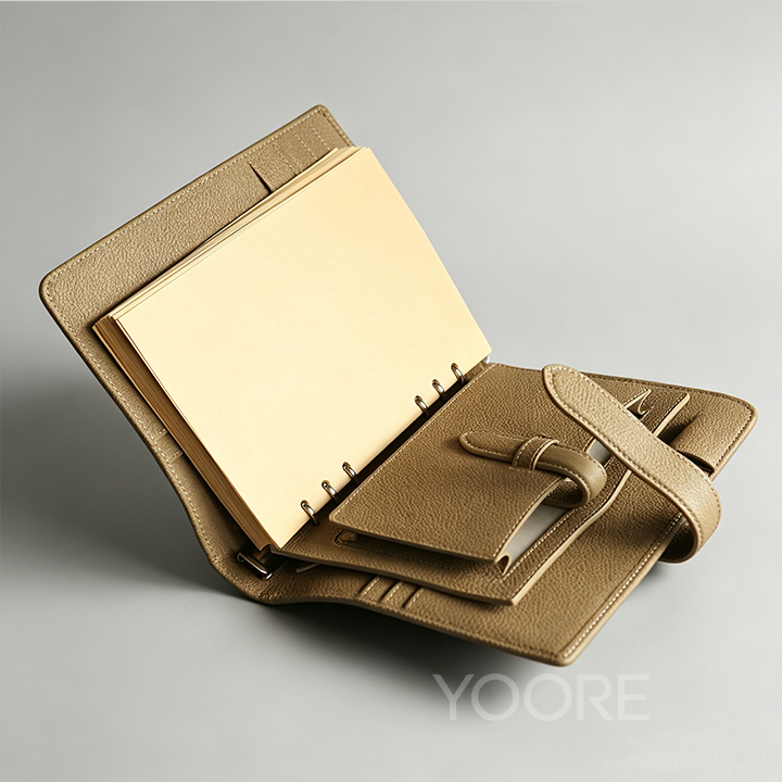 Étui de planificateur multifonctionnel en cuir rechargeable et portefeuille organiseur de bureau haut de gamme