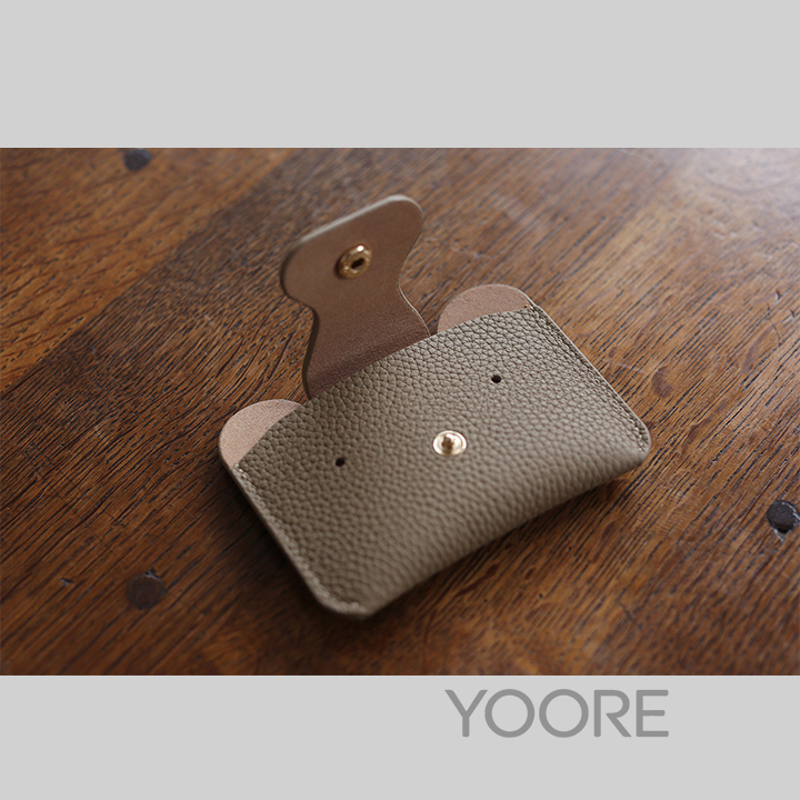 Porte-cartes en cuir et portefeuille mini fin à bouton-pression pour cartes de crédit