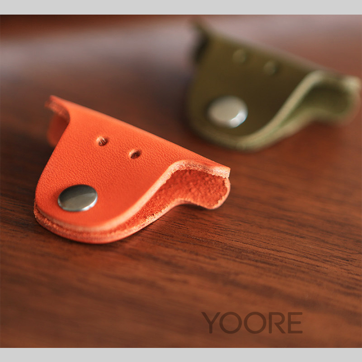 Mini range-câbles en cuir à bouton-pression, support de rangement portable pour câbles d'écouteurs