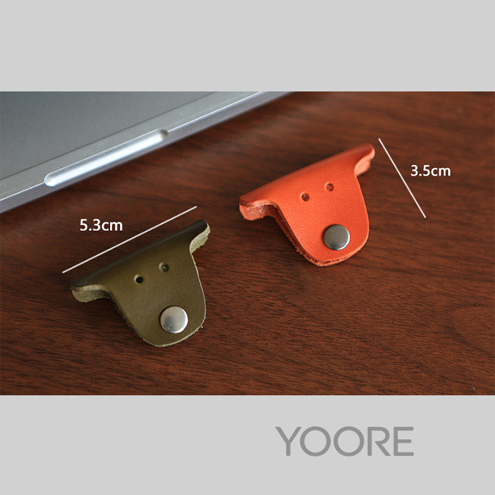 Mini range-câbles en cuir à bouton-pression, support de rangement portable pour câbles d'écouteurs